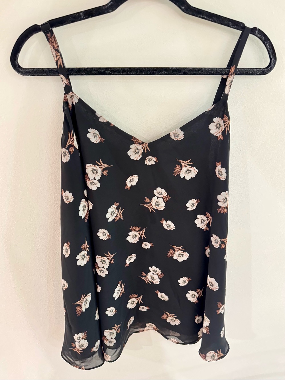 Torrid Floral Black Spaghetti Strap Camisole Top